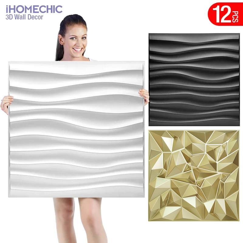 Pvc Panel Background - 12 pz 50x50 cm Champagne color