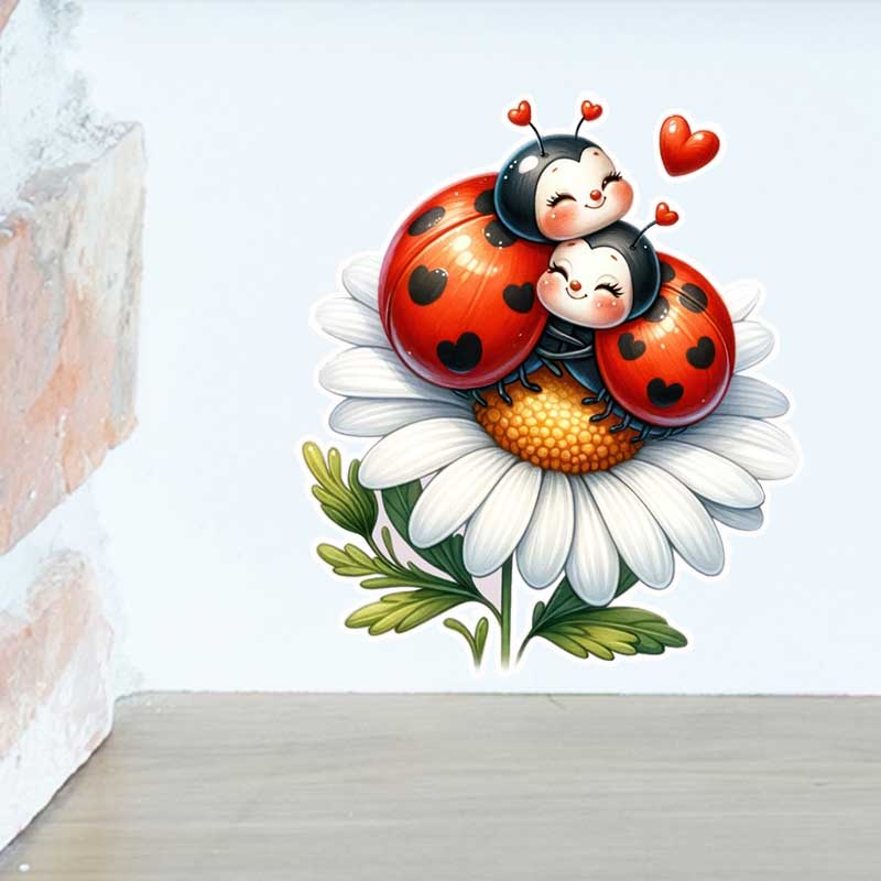 Pvc Panel Background - Simpatici adesivi murali coccinella soggiorno divano