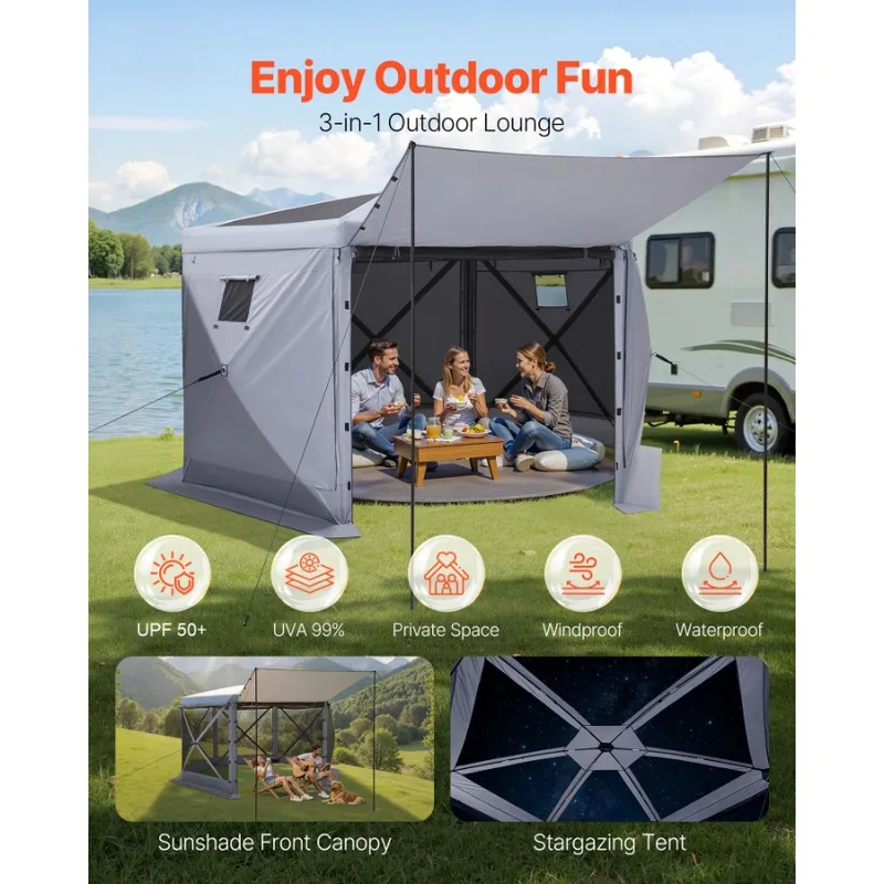 Gazebo a 6 Lati 12x12ft con Re - Screen Top Mesh recensione e prezzo